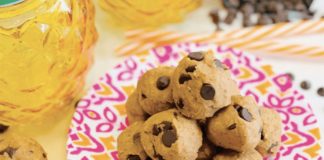 Snack time Saves the Day! Flavor (and yep, health) with Pecan Chickpea Cookie Dough Bites