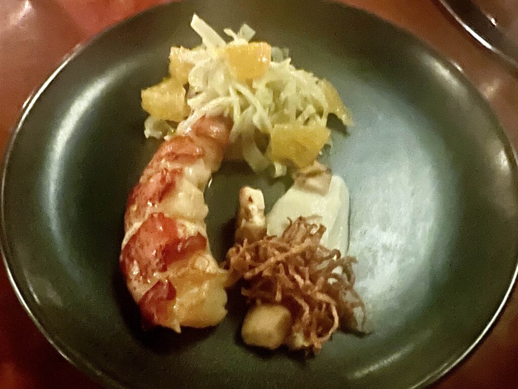 Lobster Tail, Fennel, Jicama, Lion’s Mane, Orange at 610 Magnolia