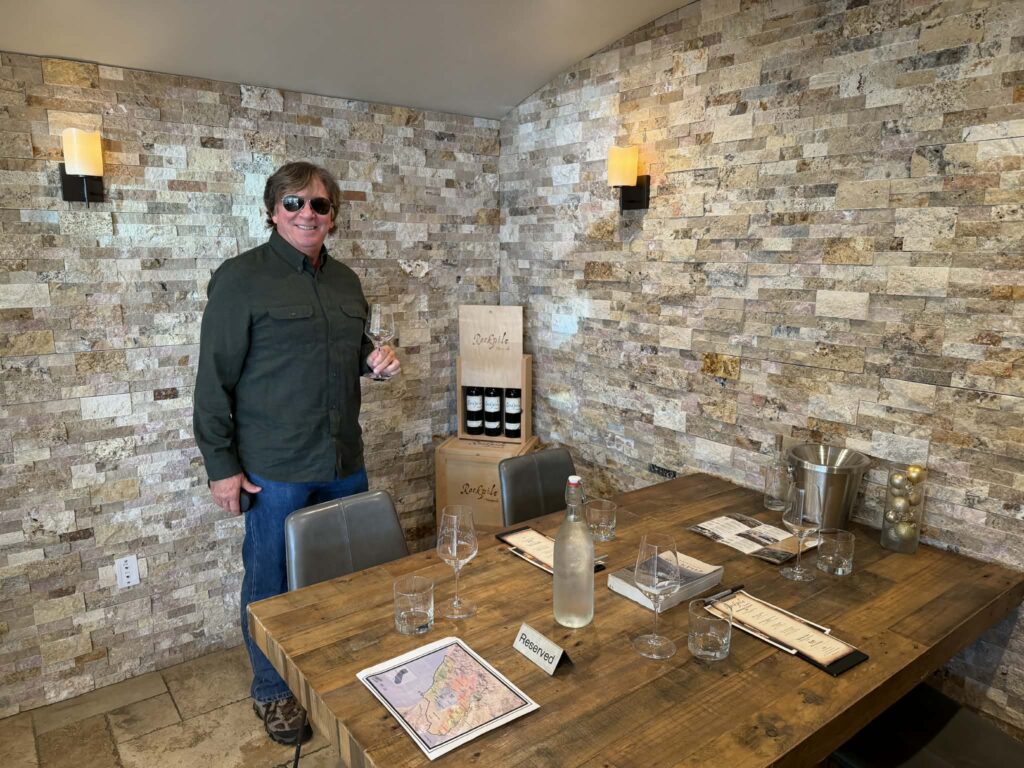 Ed Bushman enjoying Rockpile's Private Tasking room, Thank you to Sean M. Beehler, DTC Sales Manager,