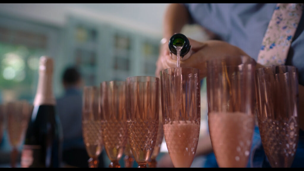 Aphrodise Sparking Rose being poured in the Netflix hit The Four Seasons