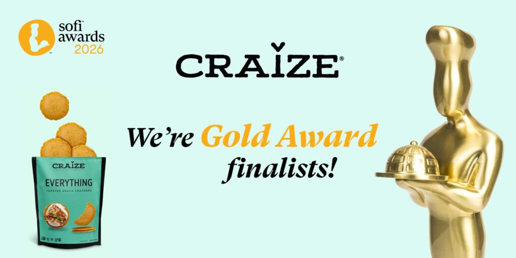 Craize Corn Snacks Everything Flavor earning finalist status in the 2026 sofi™ Awards