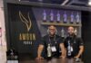 the smart vodka bottle from Amoon Vodka Co-founders Mark McLaurine and Christopher Tooley