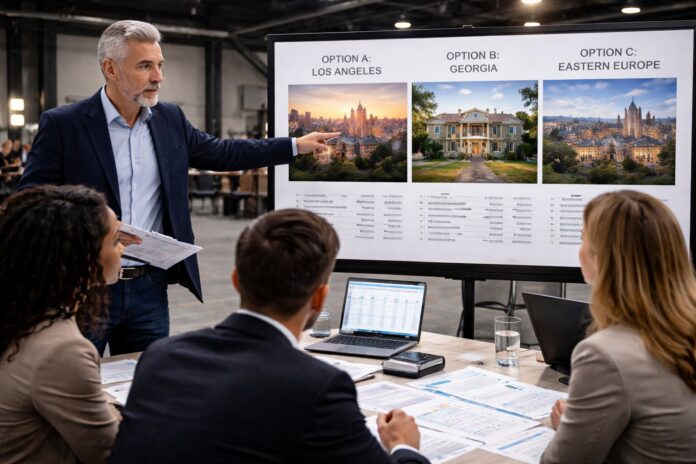 Where you shoot isn't a creative preference. It's a capital structure decision