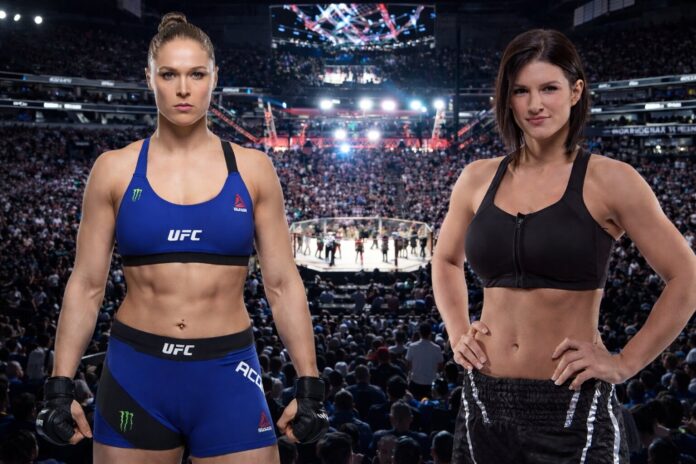 Netflix stages its first-ever live MMA event as Ronda Rousey and Gina Carano finally throw down on May 16 at the Intuit Dome in LA.